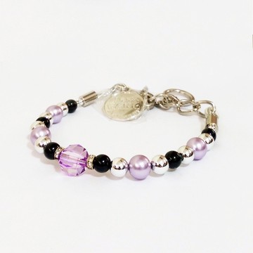 Ella Wang Design 寶石珍珠項圈-紫色 寵物項圈 時尚 手工 Size:XS~M+