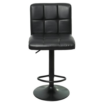 HABITY 舒適大坐墊腳踏居家吧台椅 黑色 可調節高度 360度旋轉  1個