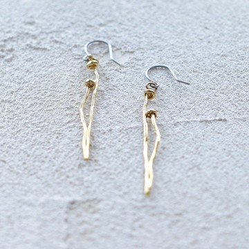 超市金針菇兩根 | 夾式耳環 | 耳釘 | P355