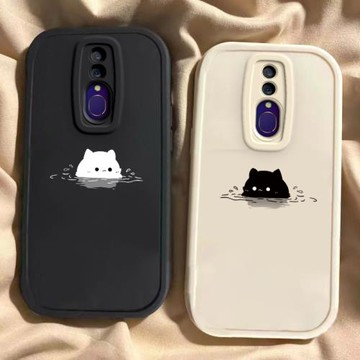適用于OPPOA9手機殼OPPOA9x新款全包防摔pgam10保護套oppoa8男女款a9x小眾簡約A8可愛泡湯貓咪ins風專用外殼