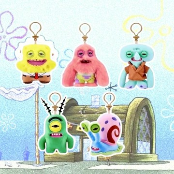 【FUGGLER】放克牙寶/牙齒怪 5吋 海綿寶寶系列 掛飾(隨機出貨)【墊腳石】派大星 皮老闆 小蝸 章魚哥 鑰匙圈 吊飾