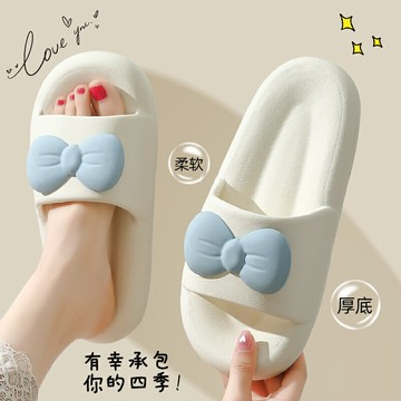 踩屎感拖鞋女夏季外穿可愛室內家居網紅新款厚底蝴蝶結涼拖鞋