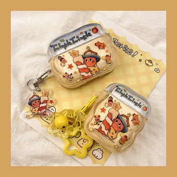 ins趣味抱蠟燭星星人 耳機保護殼 防震防摔耳機殼 airpodspro2保護套 適用蘋果2代3代4代藍牙耳機殼 硅膠殼