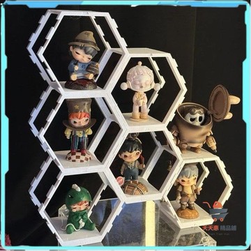 免運🔥六角展示盒 公仔展示盒 公仔展示架 收藏展示盒 方形展示盒 潮玩桌面 拼接可疊加六角蜂巢 手辦模型 玩偶展示盒