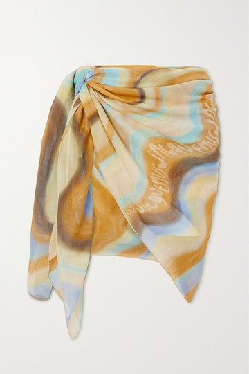 Jacquemus - Le Foulard Lamba Printed Cotton And Silk-blend Pareo - Blue - One size