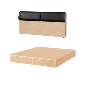 【顛覆設計】二件組 靠枕收納床頭箱+6分床底(雙人5尺)白橡色