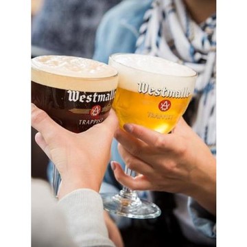比利時修道院西麥爾雙料三料啤酒杯高腳圣杯印花Westmalles330ml