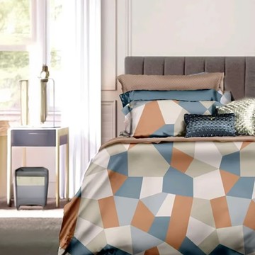 A-ONE 台灣製雪紡棉 被套床包組  萬花筒  床包 105 x186cm + 枕套75 x 45cm + 被套180 x 210cm  床包 + 枕套 + 被套