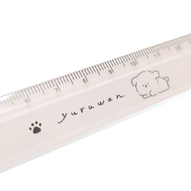 ものさし YURUWAN スリム17cm定規 ロゴ 新入学 新学期準備文具 小学生 