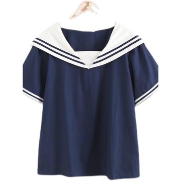 日系短袖T恤少女夏裝2024新款初中高中學生海軍領學院風甜美上衣