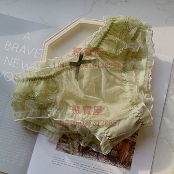 日系性感內褲女透氣低腰甜美蕾絲網紗時尚親膚三角褲純棉檔少女夏季薄款【聚寶屋】