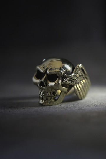 帶有鳥翼戒指的骷髏原創來自 Defy。