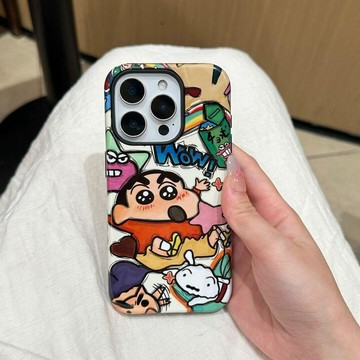 活力小新適用蘋果16pro手機殼iPhone17promax卡通15plus二合一14菲林7/8硬