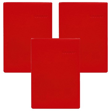 珠友 80K Leader膠皮筆記本 橫線 90張  紅色  3本