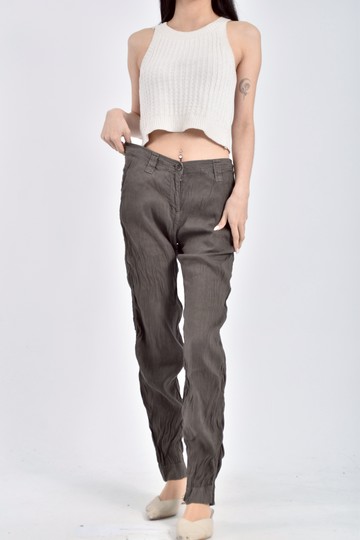 加購優惠(L) exception亞麻合身灰色長褲