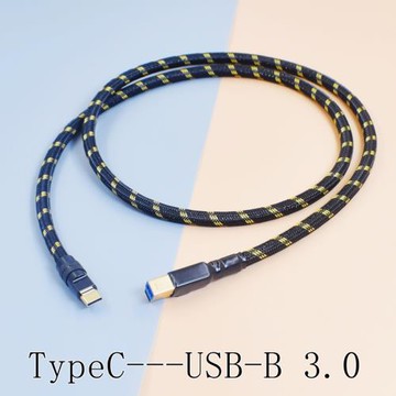 單晶銅鍍銀線usb3.0數據線A-B口DAC解碼器線A轉B音頻線3.2硬盤線USBC/typec轉b3.0方口聲卡連接線雷電4 USB4