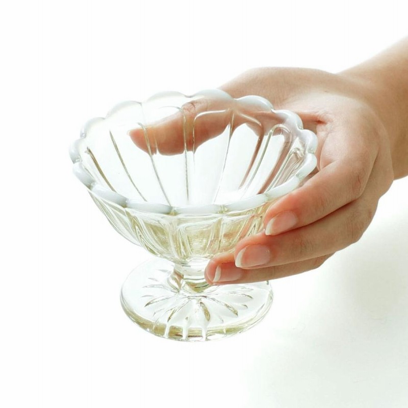 廣田硝子 雪の花 ミニアイスクリーム ガラス 食器 皿 小鉢