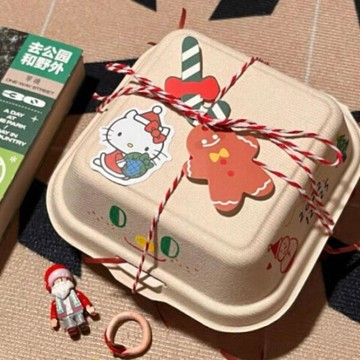 綠安禾🚚 ins風禮品打包紙盒禮品包裝餐盒小卡打包材料正方形簡約盒裝專用