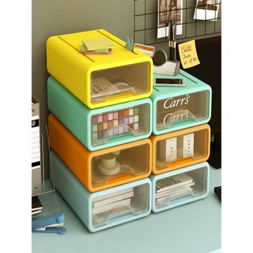 桌面收納盒化妝品雜物零食收納箱廚房整理盒子家用抽屜塑料儲物盒
