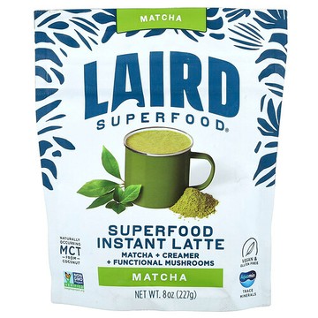 Laird Superfood, 速溶拿鐵，抹茶 + 奶精 + 適應原，抹茶味，8 盎司（227 克）