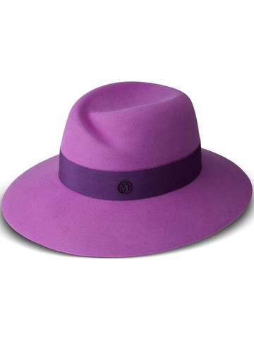 Maison Michel - Virginie fedora hat - unisex - Wool Felt/Cotton/Viscose - M - Purple