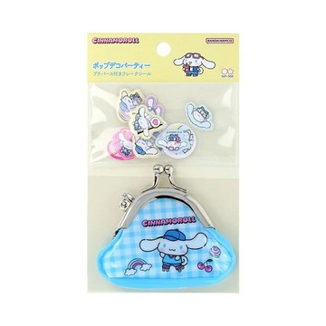 asdfkitty*大耳狗 迷你雙珠扣零錢包附吊鍊+裝飾貼紙-日本正版商品