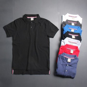 高端男士polo衫！夏季棉t翻領短袖t恤商務休閑寬松大碼T恤男裝