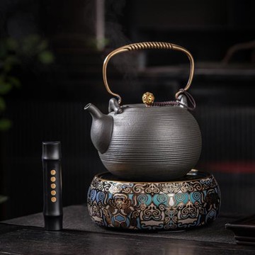 空隱電陶爐煮茶器煮茶爐玻璃煮茶壺燒水壺泡茶火山石茶壺套裝家用