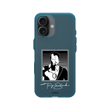 iPhone 17 Clear (相機按鈕) 夜幕藍 - 迪士尼-漫威 Marvel - 鋼鐵人-黑白版