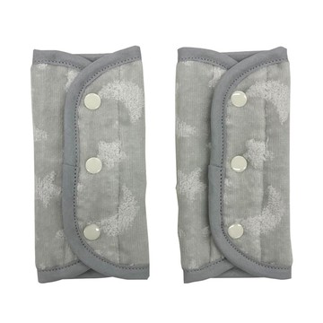 akachan honpo - 專業毛巾製造廠所生產的背帶口水巾-灰色 (約16.5×22cm)