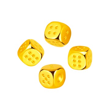 Jcode Jcode金飾 天生贏家骰子硬金擺件-四顆