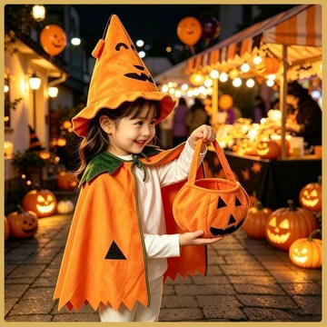 💠秋季上新💠萬聖節兒童服裝南瓜披風斗篷裝扮演出服cos衣服角色扮演女童披肩