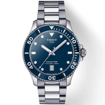 TISSOT 官方授權 SEASTAR 1000 海星300米潛水錶-T1204101104100/40mm