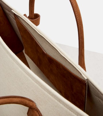 Alaïa Le Teckel leather-trimmed canvas tote bag