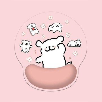 限時下殺✨線條狗周邊 Maltese鼠標墊 療癒小白狗滑鼠墊 線條小狗鼠標墊 整套神器—卡通護腕墊 鍵盤手託桌墊