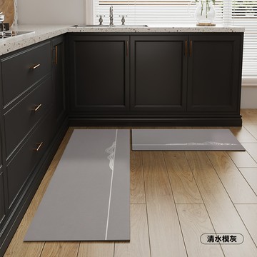 [寢室安居]買大送小 新科技瞬吸水防油皮革軟式地墊(贈小地墊/減壓舒壓/防滑止滑/廚房地墊)