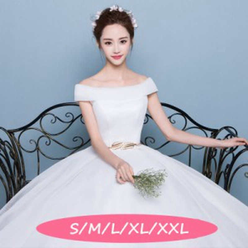 ウェディングドレス 結婚式ワンピース 花嫁 ドレス ハイウエスト オフショルダー 体型カバー Aラインワンピース 白ドレス 通販 Lineポイント最大1 0 Get Lineショッピング