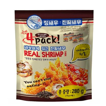 [COSCO代購6] C342943 Real Shrimp 脆蝦頰 蒜香黑胡椒風味 70公克 X 4入