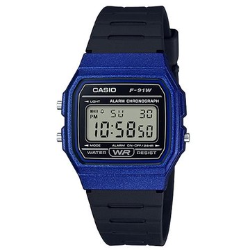 【CASIO 卡西歐】復古造型_時尚必備_樹脂錶帶_電子錶_男錶(F-91WM-2A)