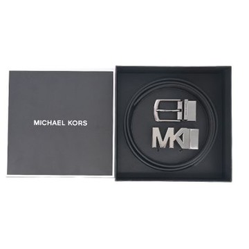 Michael Kors 男士雙面腰帶禮盒組合/黑