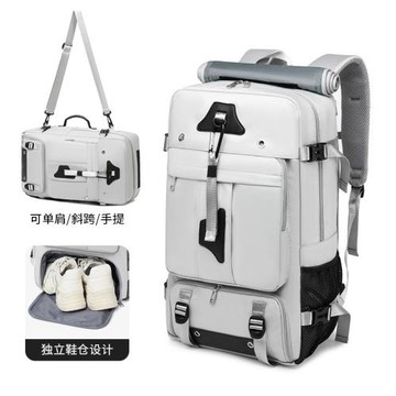 跨境背包男士高級感雙肩包大容量斜挎手提旅行登機包戶外徒步背包