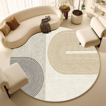 圓形地毯臥室電腦椅子地墊客廳沙發轉椅家用書房搖椅水晶絨