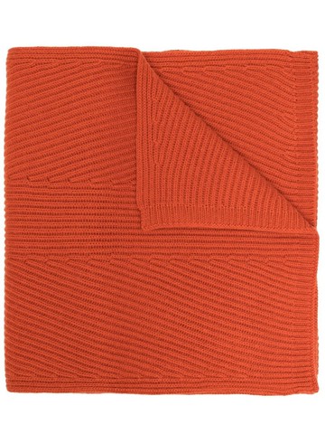 JOSEPH - rib-knit scarf - women - Cotton/Wool/Cashmere - One Size - Orange