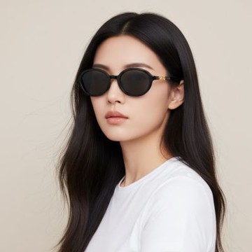 【GUCCI 古馳】圓形膠框太陽眼鏡(GG2033SA-001)