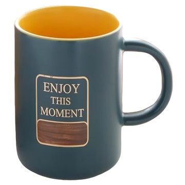 JUST HOME Enjoy撞色陶瓷馬克杯2入組  顏色隨機  1組