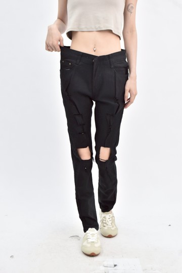 (M) jeans 牛仔黑色長褲