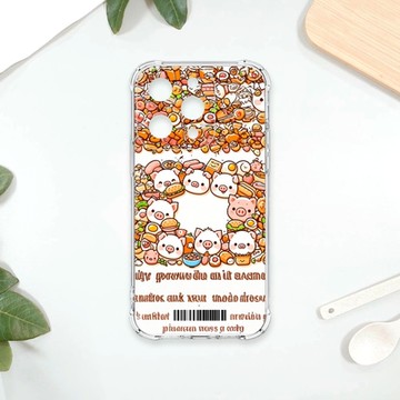 TRON IPhone 15 PRO 圍繞小豬系列 四角防摔載具殼 軟殼 手機殼