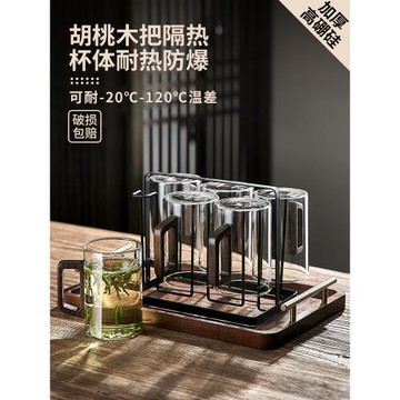 玻璃杯套裝家用客廳耐高溫茶杯水杯大容量辦公室待客透明喝水杯子