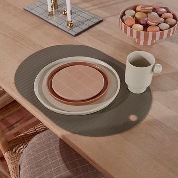 橢圓形矽膠餐墊 / 橄欖綠 (2入組)