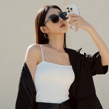 [Banana Pie]BRA TOP平口長版爆乳涼感背心-白色山茶